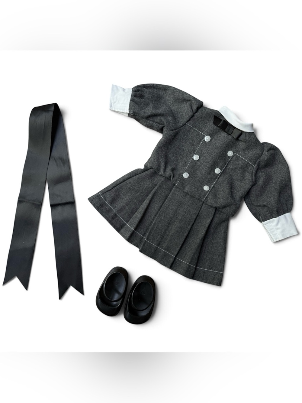 American Girl Pleasant Company Samantha Buster Brown School Dress & Ribbon Shoes